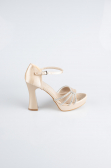 Chaussure Talon Plateforme Satin Vison MJS3409