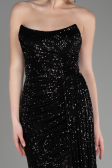 Robe de Soirée Longue Squameuse Noir ABU3134