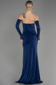 Robe de Soirée Longue Bleu Marine ABU3824
