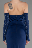 Robe de Soirée Longue Bleu Marine ABU3824