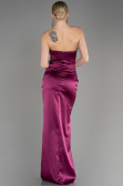 Robe de Soirée Longue Satin Prune ABU3825