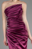 Robe de Soirée Longue Satin Prune ABU3825