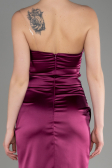 Robe de Soirée Longue Satin Prune ABU3825