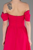 Robe de Soirée Longue Mousseline Fushia ABU3827