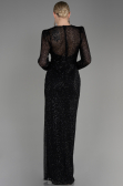 Robe de Soirée Longue File Noir ABU3831
