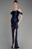 Robe de Soirée Longue Bleu Marine ABU3840