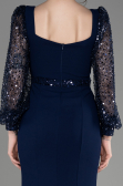 Robe de Soirée Longue Bleu Marine ABU3852