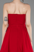 Robe de Cérémonie Courte Mousseline Rouge ABK2034