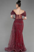 Robe de Soirée Longue Rouge Bordeaux ABU2706
