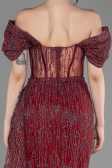 Robe de Soirée Longue Rouge Bordeaux ABU2706