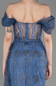 Robe De Soirée Longue Gris-Indigo ABU2706