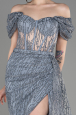 Robe de Soirée Longue Argent ABU2706