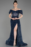 Robe De Soirée Longue Bleu Marine ABU2706