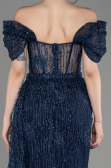 Robe De Soirée Longue Bleu Marine ABU2706