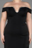 Robe de Soirée Grande Taille Longue Noir ABU3784