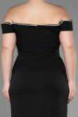 Robe de Soirée Grande Taille Longue Noir ABU3784