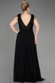 Robe de Soirée Longue Mousseline Noir ABU3856