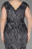 Robe De Fiançailles Grande Taille Longue Squameuse Anthracite ABU3845