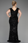 Robe De Fiançailles Grande Taille Longue Squameuse Noir ABU3845