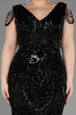 Robe De Fiançailles Grande Taille Longue Squameuse Noir ABU3845