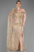 Robe de Soirée Longue Squameuse Or ABU3857