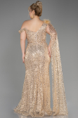 Robe de Soirée Longue Squameuse Or ABU3857