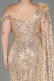 Robe de Soirée Longue Squameuse Or ABU3857