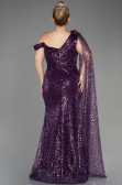 Robe de Soirée Longue Squameuse Violet ABU3857