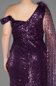 Robe de Soirée Longue Squameuse Violet ABU3857