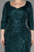 Robe Grande Taille Squameuse Longue Émeraude ABU3258