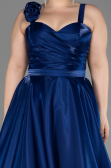 Robe De Fiançailles Grande Taille Longue Bleu Marine ABU3752
