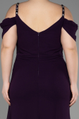 Robe De Soirée Grande Taille Longue Mousseline Violet Foncé ABU3742