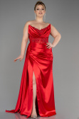 Robe De Graduation Grande Taille Longue Satin Rouge ABU3855