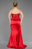 Robe De Graduation Grande Taille Longue Satin Rouge ABU3855