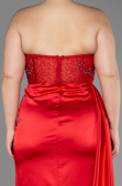 Robe De Graduation Grande Taille Longue Satin Rouge ABU3855