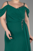 Robe De Soirée Grande Taille Longue Mousseline Émeraude ABU3742