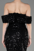 Robe de Soirée Longue Squameuse Noir ABU3864
