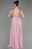 Robe de Soirée Longue Mousseline Poudre ABU3856