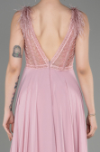 Robe de Soirée Longue Mousseline Poudre ABU3856