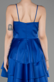 Robe de Cérémonie Courte Satin Bleu Saxe ABK2042