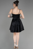 Robe de Cérémonie Courte Satin Noir ABK2042