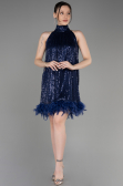 Tenue de Soirée Courte Bleu Marine ABK2049