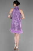 Tenue de Soirée Courte Lilas ABK2049