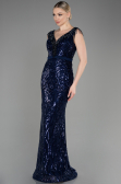 Robe Queue de Poisson Longue Bleu Marine ABU3874