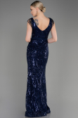 Robe Queue de Poisson Longue Bleu Marine ABU3874