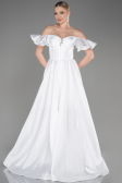 Robe de Soirée Longue Blanc ABU3884