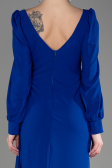 Robe de Soirée Longue Mousseline Bleu Saxe ABU3885