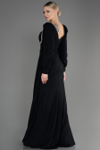 Robe de Soirée Longue Mousseline Noir ABU3885