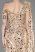 Robe de Soirée Longue Squameuse Or ABU3857