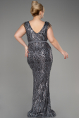 Robe De Fiançailles Grande Taille Longue Anthracite ABU3876